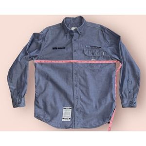 Carhartt FR Blue Button Front Flame Resistant Work Shirt | Men's M